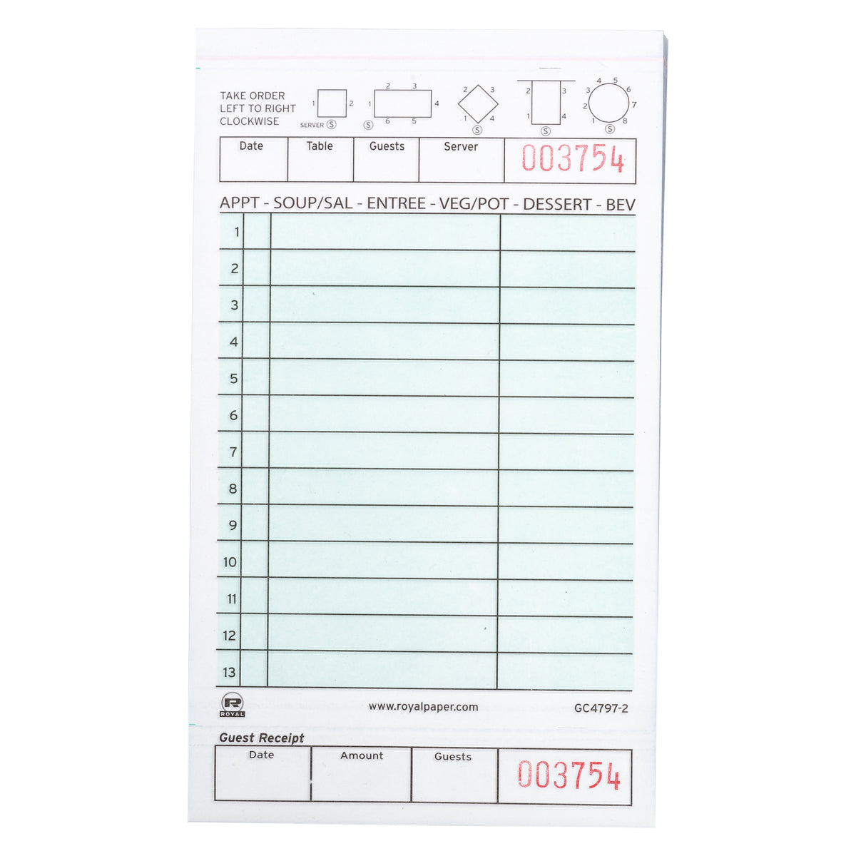 20 x 2 PART NCR PADS WITH YOUR DETAILS RECEIPT PADS PRINTED RESTAURANT ORDER