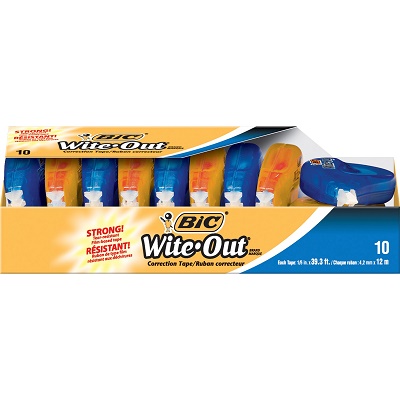 BIC Wite-Out EZ Correct Correction Tape, 10/Pack, #MWBWOEZCT10
