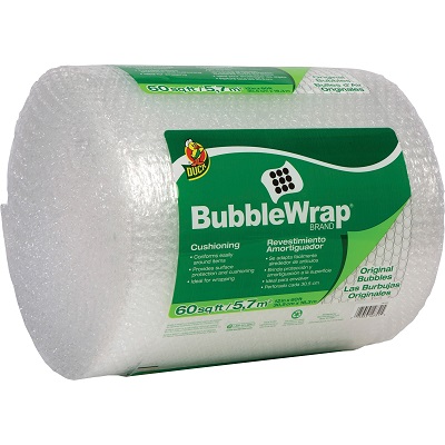 Duck Brand Bubble Wrap Roll 12 x 60 Original Bubble Cushioning 1 Pack Perforated Every 12 