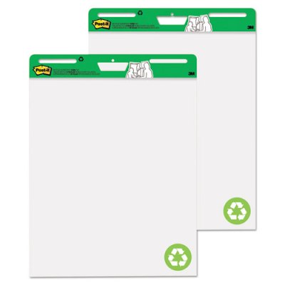 Post-it® Easel Pad made with Recycled Paper, 25 x 30, White, 2 Pack