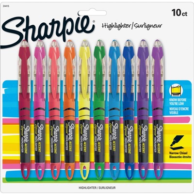 http://www.paperrolls-n-more.com/Shared/Images/Product/Sharpie-Pen-Style-Liquid-Highlighters-Chisel-Tip-10-Assorted-Colors/SAN24415PP.jpg