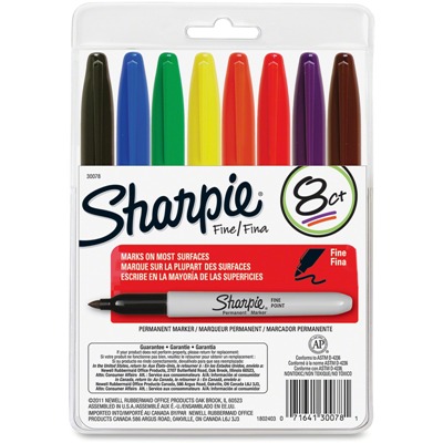 Sharpie Water Resistant Permanent Marker, Chisel Tip, Assorted