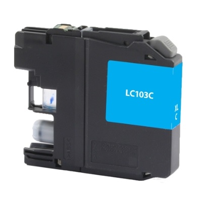 Brother LC103C Cyan Inkjet Cartridge, High Yield, Compatible Brother LC103C, LC103C