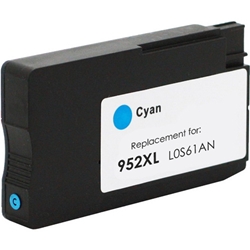 HP 952XL Cyan Inkjet Cartridge (L0S61AN) - Remanufactured HP 952XL Cyan, L0S61AN