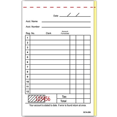 2-Part Carbonless Guest Check/Account Statement Books GC12A, 5000 Checks royal gc1a-2bk, 2 part guest check, order pads, server pads, restaurant pads, restaurant guest checks