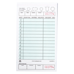 2-Part Carbonless Loose Guest Checks GC4797, Bottom Receipt, 2,000 Loose Checks guest check 4797, guest checks, 2 part guest check, G4797, GC4797, order pads, server pads, restaurant pads, restaurant guest checks