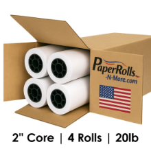 24" x 150' 20 lb CAD Inkjet Bond Plotter Paper, 4 Rolls/Case