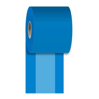 3-1/8" x 160' MaxStick 2GO Sticky Thermal Paper - Side Edge Adhesive - Blue - 24 rolls/box