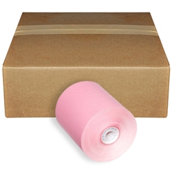 3 1/8 x 220 pink thermal receipt paper rolls