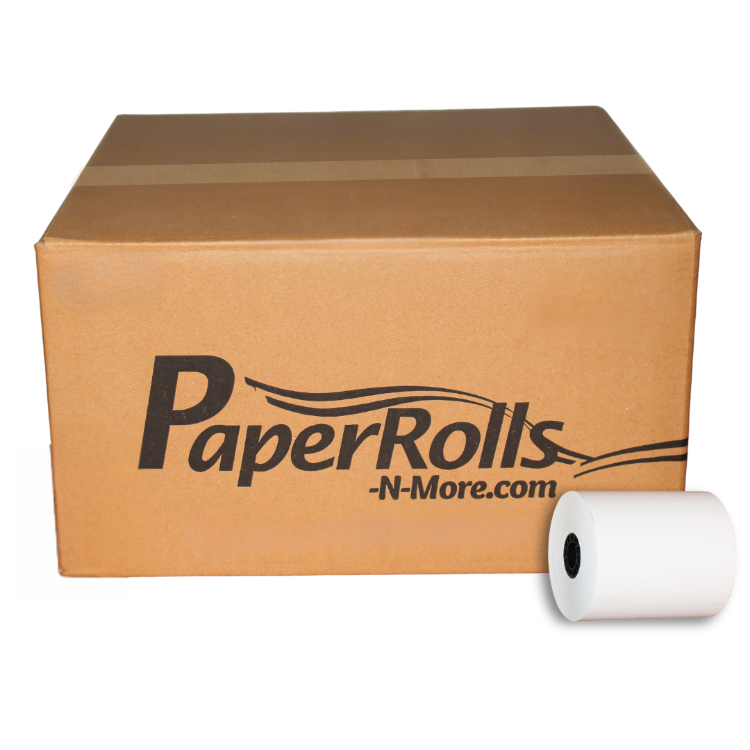 3" x 150' 1-Ply Bond Receipt Paper Rolls 50/Box BPA Free
