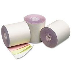 3" x 67 3-Ply White/Canary/Pink Paper Rolls 10/box  