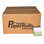 3" x 95' 2-Ply White/Canary Carbonless Paper Rolls 50/box