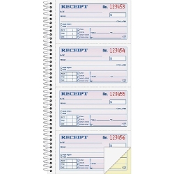 Adams Spiral 2-Part Money/Rent Receipt Book, Spiral Bound, Long Adams Money Receipt Book, rent receipt book