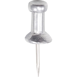 Gem Aluminum Pushpins, 100/Pack push pins, silver push pins
