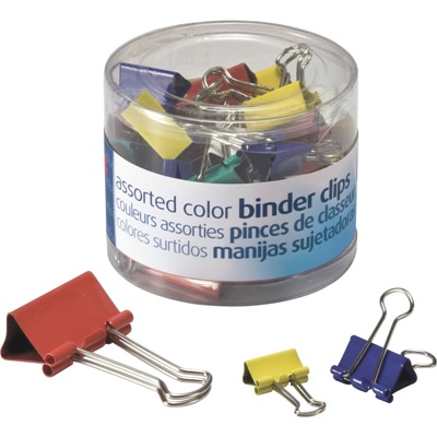 Assorted Fold-Back Binder Clips, Assorted Colors, 30/Box colorful Binder Clips, cheap binder clips, assorted binder clips
