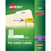 Avery File Folder Labels, 2/3" x 3 7/16", White, 1500/Pack, Laser or Inkjet - MLA5366I