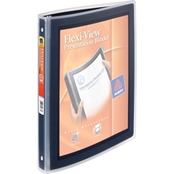 Avery Flexi-View Round Ring Binders, 1/2" and 1" Widths, Black Binder, 1" BINDER, Black binder