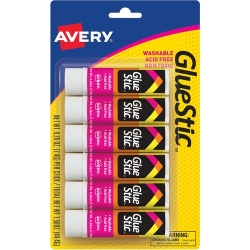 Avery Glue Stic, .26 oz, 6/Pack Envelope Glue
