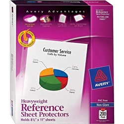 Avery Non-Glare Clear Heavyweight Sheet Protectors, 3 Ring, 200/Box Binder pockets, sheet protectors, no glare sheet protectors