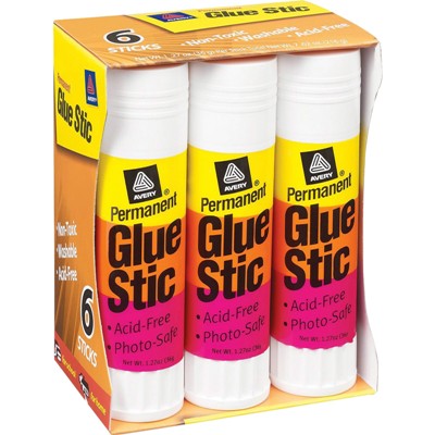 Avery Permanent Glue Stics, 1.27 oz., 6 Pack Avery Permanent Glue Stics, Glue Stics, glue sticks