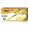 BIC Brite Liner Highlighters, Yellow, Chisel Tip, 12/Pack