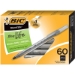 BIC Round Stic Ballpoint Pen, Black, Medium, 60/Pack - MPBICMB60