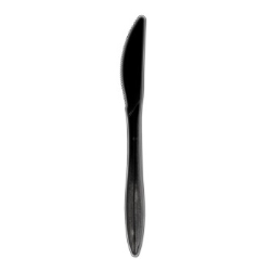Black Disposable Knives, Medium Weight, Polypropylene, 1,000/Case black plastic knives, restaurant disposable knives, bulk plastic knives, to go cutlery, disposable knives
