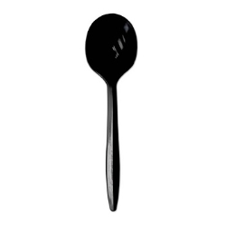 Black Disposable Soup Spoons, Medium Weight, Polypropylene, 1,000/Case black plastic soup spoons, restaurant disposable spoons, bulk plastic spoons, to go cutlery, carry out spoons