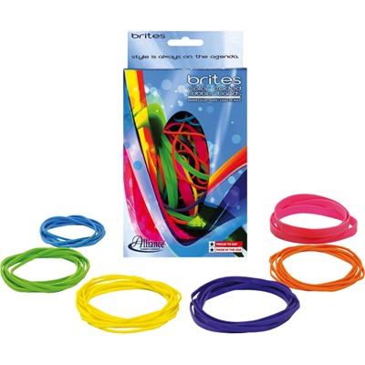 Brites Pic-Pac Rubber Bands, Assorted Colors, 1-1/2 oz. Box neon Rubber Bands, fun rubber bands