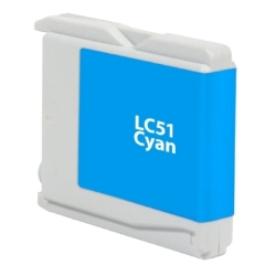Brother LC51C Cyan Inkjet Cartridge, Standard Yield, Compatible Brother LC51C, LC51C