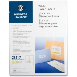 Business Source 2" x 4" Laser Shipping Labels, White, 2500/Pack 2 x 4 labels, Shipping Labels