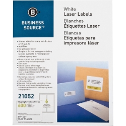 Business Source 3 1/3" x 4" Address Labels, White, 600/Pack 3 x 4 labels, Shipping Labels