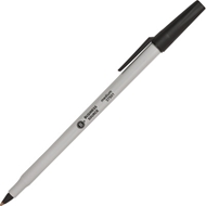 Business Source Bulk Ballpoint Stick Pens, Black, Medium, 12/Pack