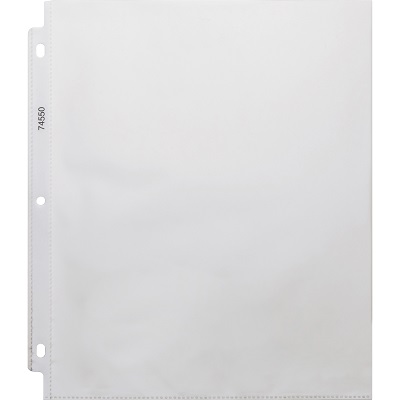 Business Source Clear Heavyweight Sheet Protectors, 3 Ring, 100/Box Binder pockets, sheet protectors
