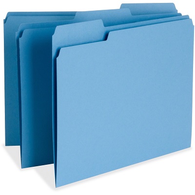 Business Source File Folders, 1/3 Tab Cut, 100/Box, Blue blue file folders, 1/3 cut folders, color coded file folders