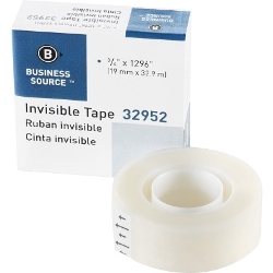 Business Source Invisible Tape Refill, 3/4" x 36 yd Tape, invisible tape