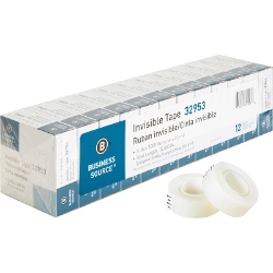 Business Source Invisible Tape Value Pack, 3/4" x 1000", 12/Pack Tape, invisible tape