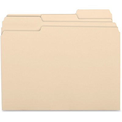 Business Source Manila File Folders, 1/3 Tab Cut, 100/Box file folders, 1/3 cut folders, manila folders