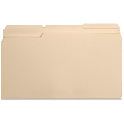 Business Source Manila File Folders, Legal Size, 1/3 Tab Cut, 100/Box file folders, 1/3 cut folders, manila folders