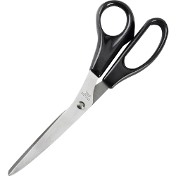 Business Source Stainless Steel 8" Straight Scissors, Black Scissors