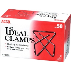 Butterfly Clamp Paper Clips, Smooth Finish, Small, 50/Box butterfly clip, jumbo paper clips