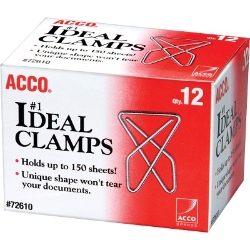Butterfly Clamp Paper Clips, Smooth Finish, Large, 12/Box butterfly clip, jumbo paper clips