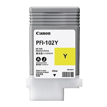 Canon PFI-102Y - Ink Cartridge - Yellow 130ml (0898B001) 0898B001, canon imageprograf ink, Canon PFI-102y