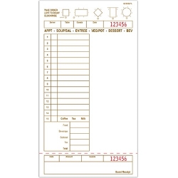 1 Part Loose Paper Guest Checks, Bottom Receipt GC6932 - 2000 Checks guest check 6932, guest checks, 1 part guest check, GC6932, order pads, server pads with receipt, restaurant pads, restaurant guest checks
