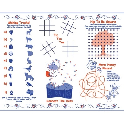 Kids Coloring Activity Sheet Placemats, Animal Theme - 100 Pack | #MA1411ANML100 | PaperRolls-N ...