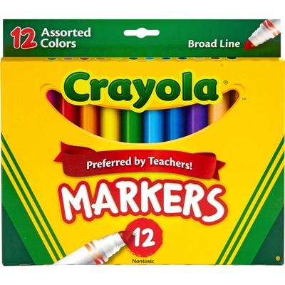  Crayola Classic Colors Broad Line Markers, 12 Assorted Colors crayola markers