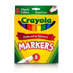  Crayola Classic Colors Broad Line Markers, 8 Assorted Colors crayola markers