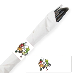 Dancing Pepper Paper Napkin Bands, 10,000/Pack pepper napkin bands, latin napkin bands, paper napkin bands, self-adhering napkin bands