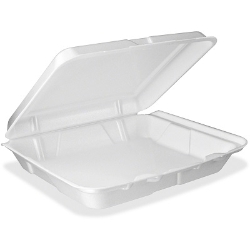 Dart 1-Compartment Foam Take-Out Container, 9.5" x 9.25", 200/Case foam Take-Out Box, carry out container, Styrofoam container