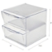 Desk Cube with 2 Drawers, Clear Plastic, 7-1/8" x 6" x 6" - MDC718X6X6